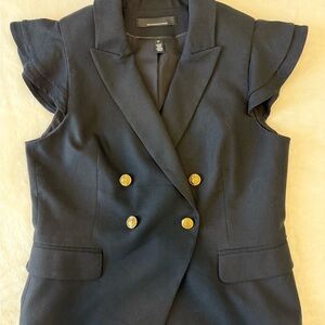 White House Black Market Black and Gold Blazer